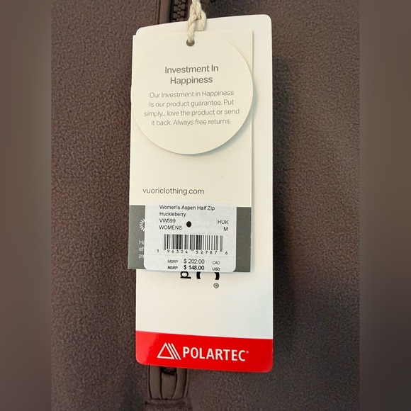 NEW - Vuori - Aspen Half Zip - HUCKLEBERRY - Picture 8 of 11